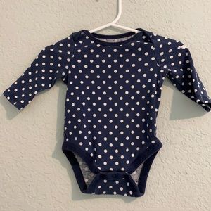 Blue Polka Dot Long Sleeve Onesie - Gap